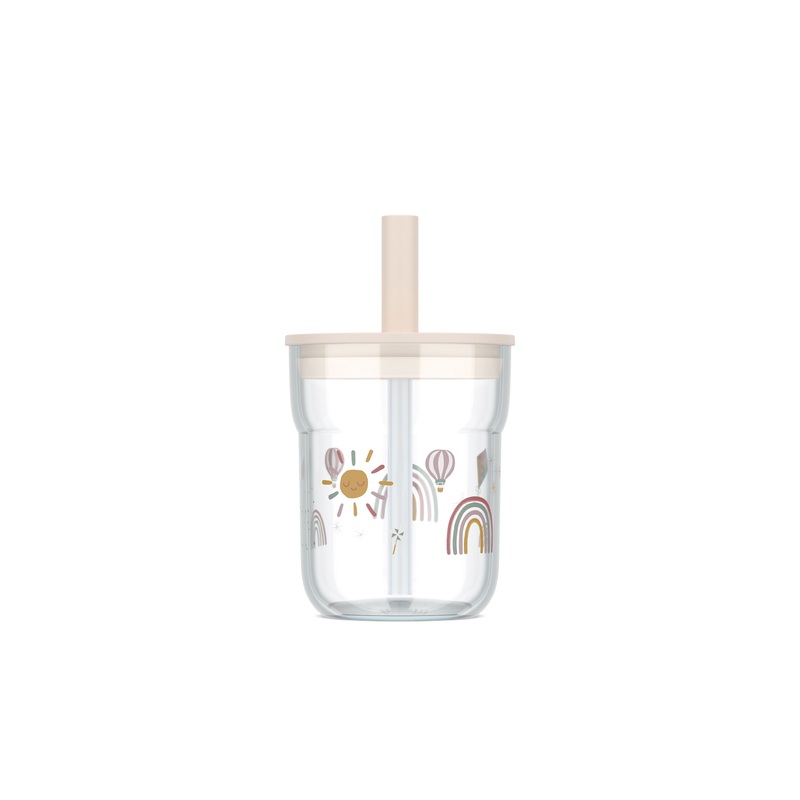 Children’s Glass with Straw – Sunshine & Rainbow