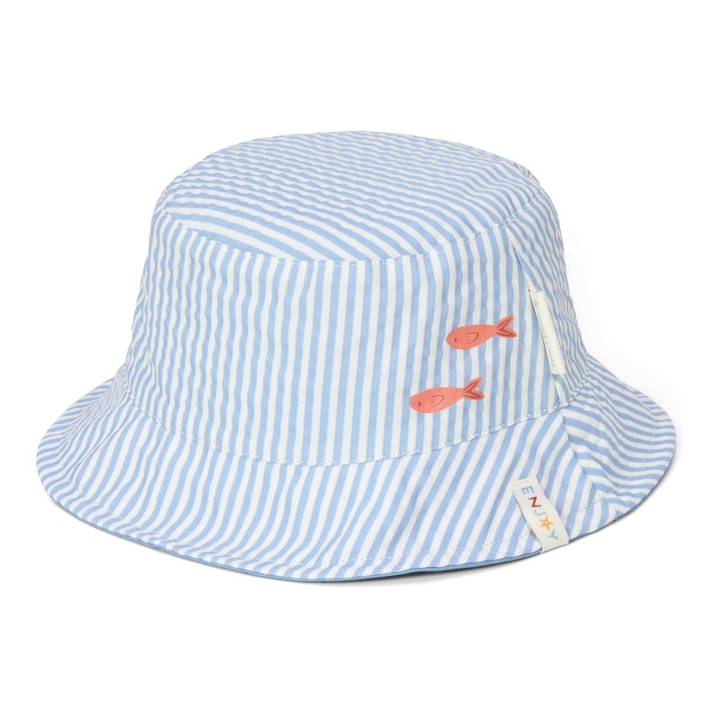 Reversible Bucket Hat – Stripes Ocean Blue