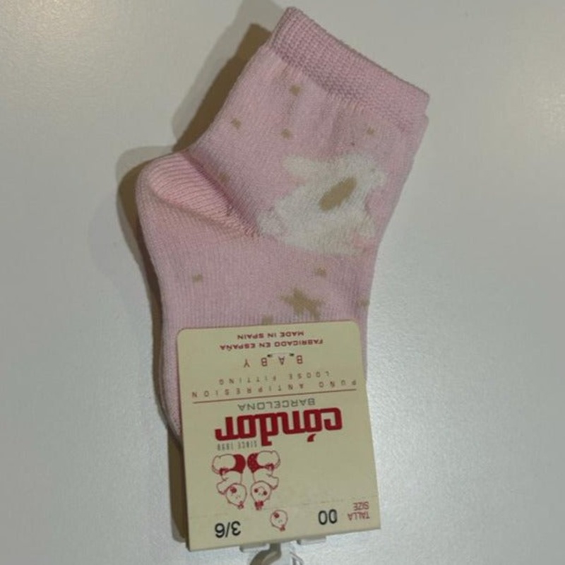 Bunny embroidery socks – Pale Pink
