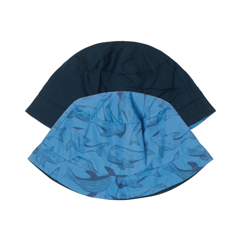 Reversible sun hat Sea Life/Blue