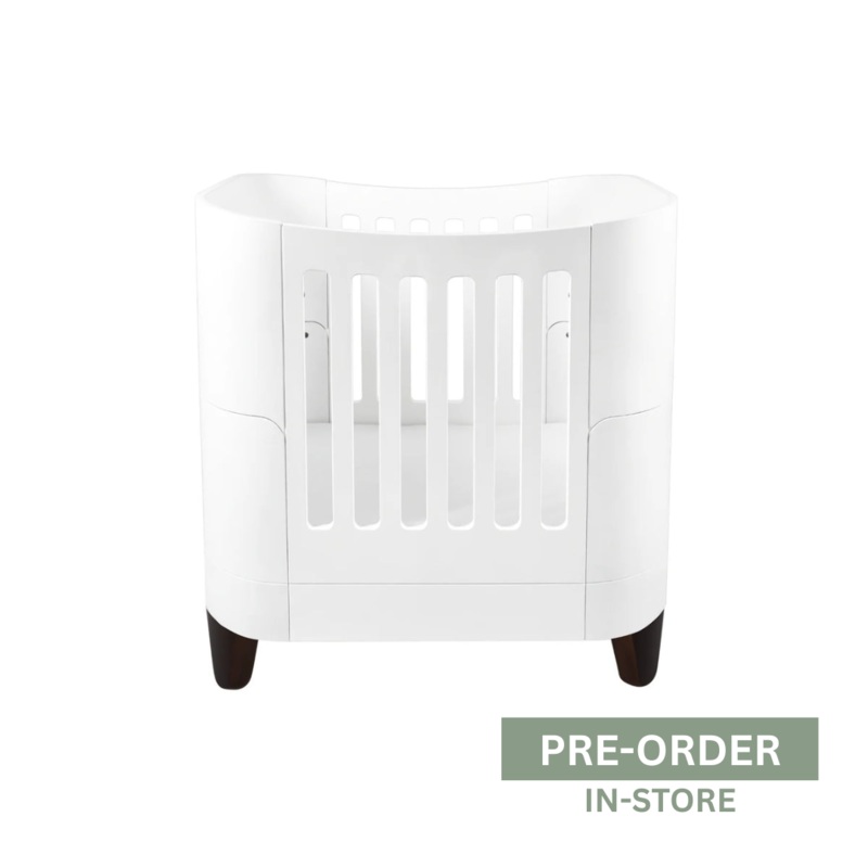 Serena Mini Cot Bed White/Walnut