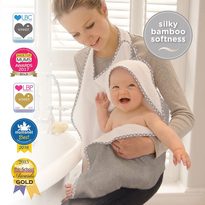Cuddledry ‘Hands-free’ baby towel grey star