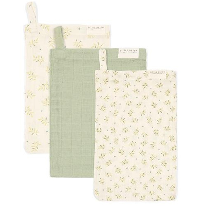 Washcloths Set Muslin – Blueberry Leaves