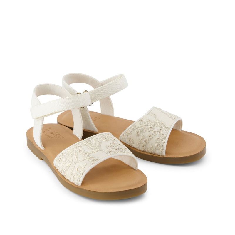 Youth Remi Ankle Strap Sandal – Egret Botanical Eyelet