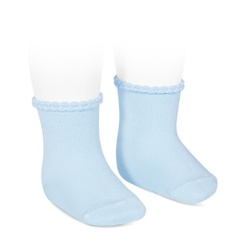 Short Socks With Openworked Cuff  – Baby Blue