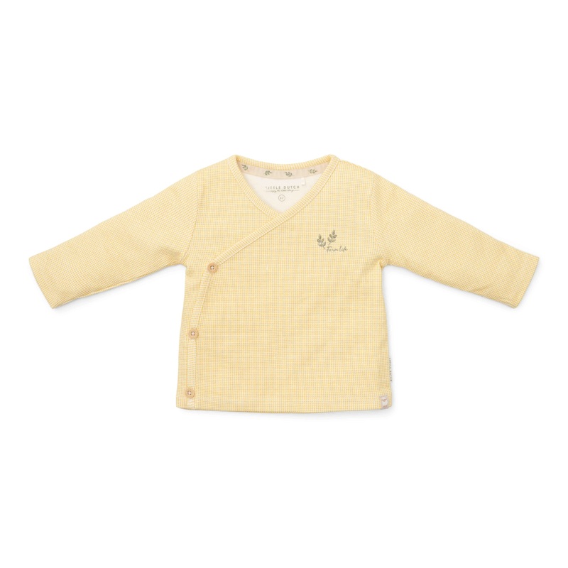 T-shirt long sleeve wrap Warm Yellow check