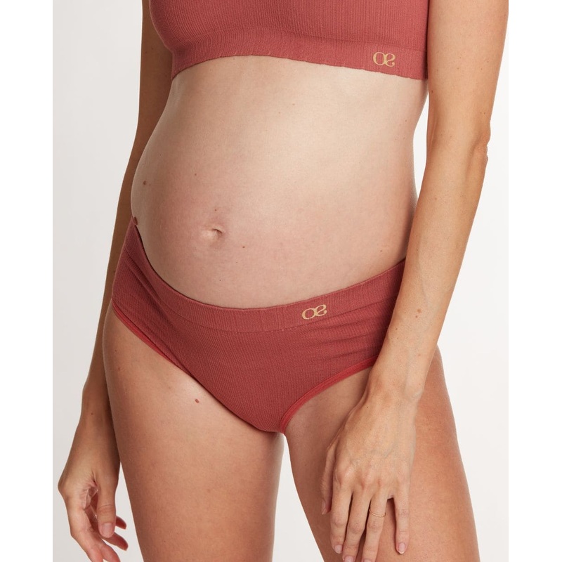 Zoe maternity low-rise briefs terracotta
