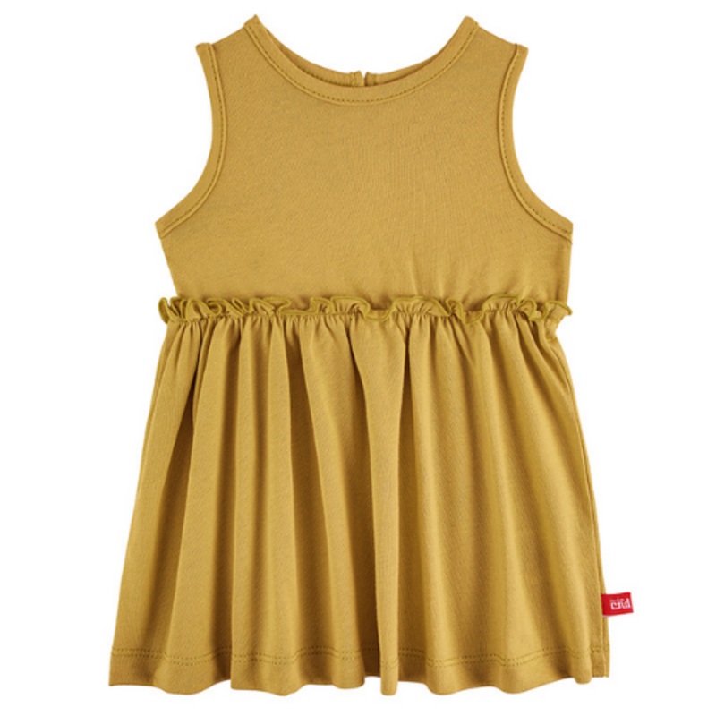 Dress with back opening – Mustard