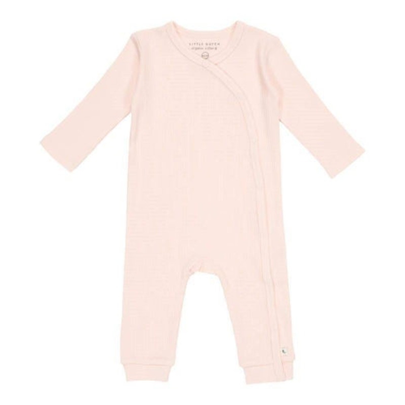 One-piece wrap suit Rib Pink