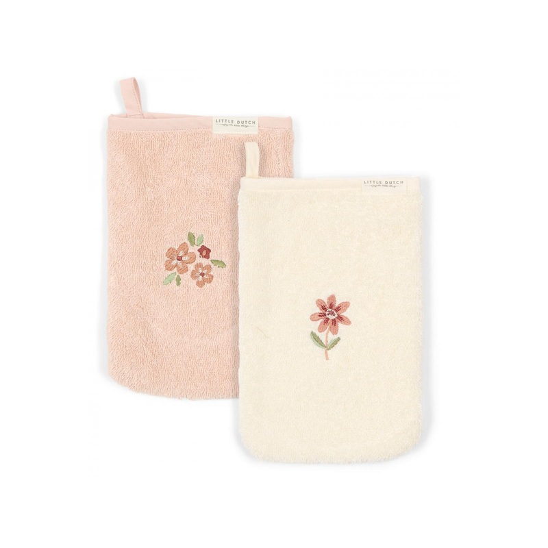 Washcloths set embroidered Fairy Garden