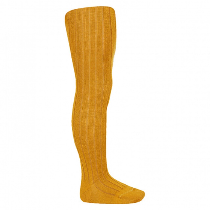 Wool Rib Tights – Curry