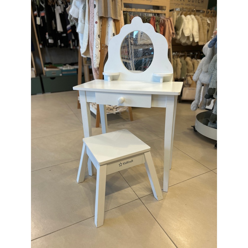 Medium Vanity & Stool  White