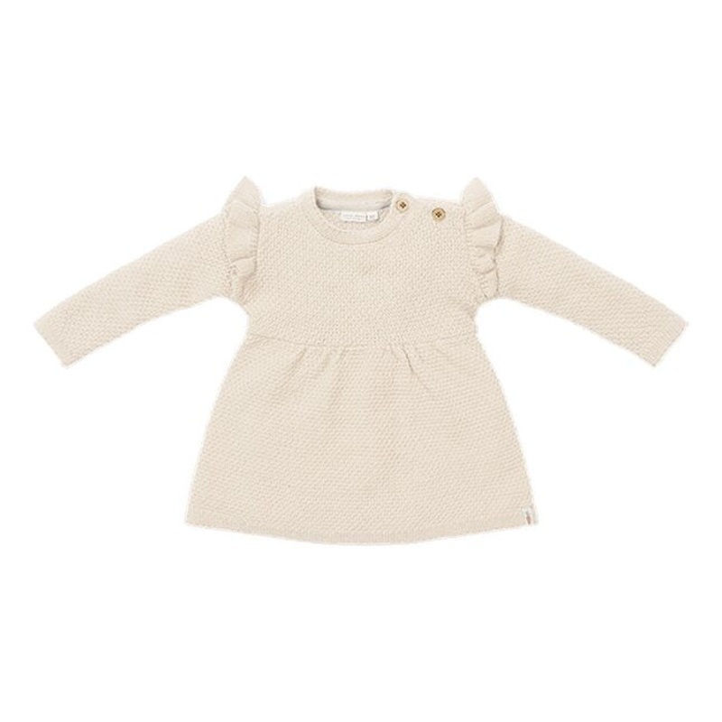 Knitted dress long sleeves Sand