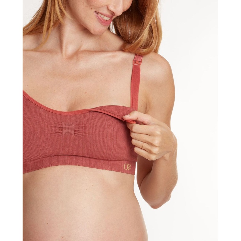 Zoe terracotta pregnancy and nursing bra