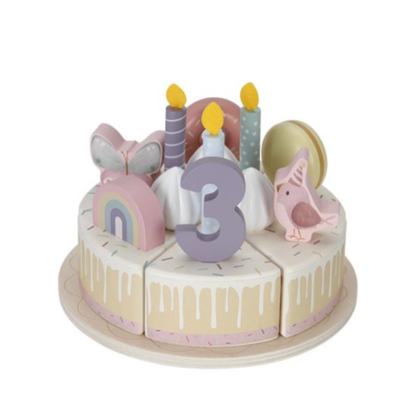 Wooden birthday cake Pink – 26-pcs
