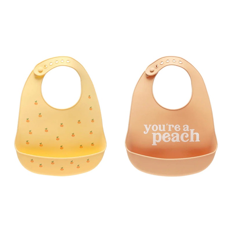 You’re Peach Silicone Baby Bib Set