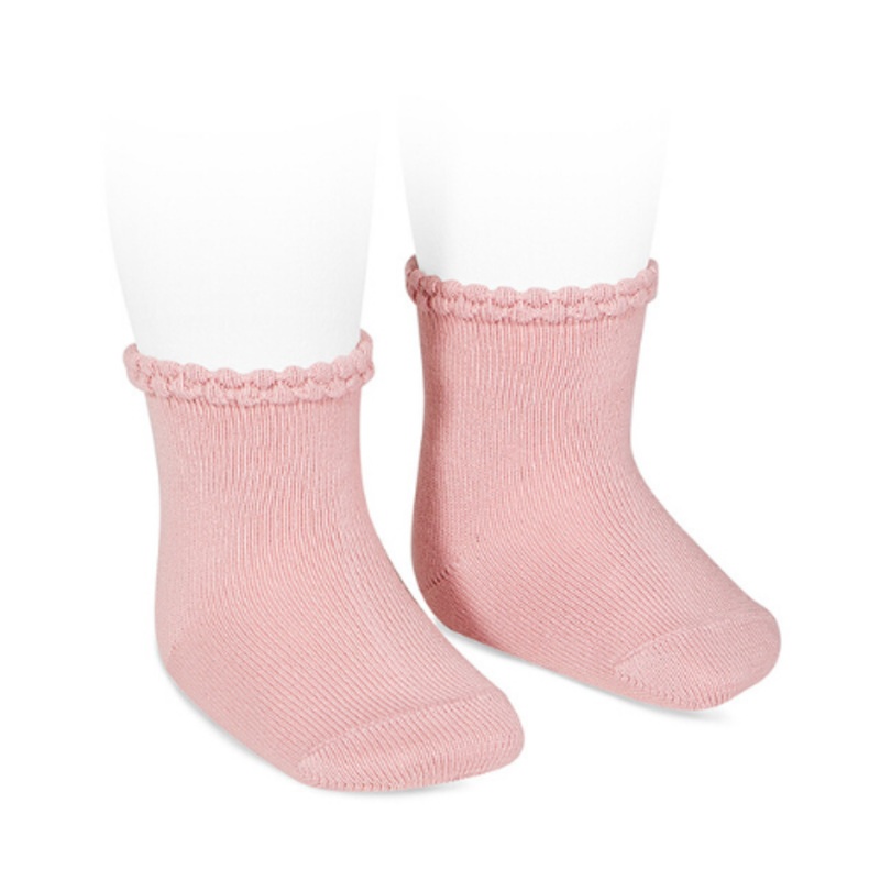 Short Socks With Openworked Cuff – Pale Pink