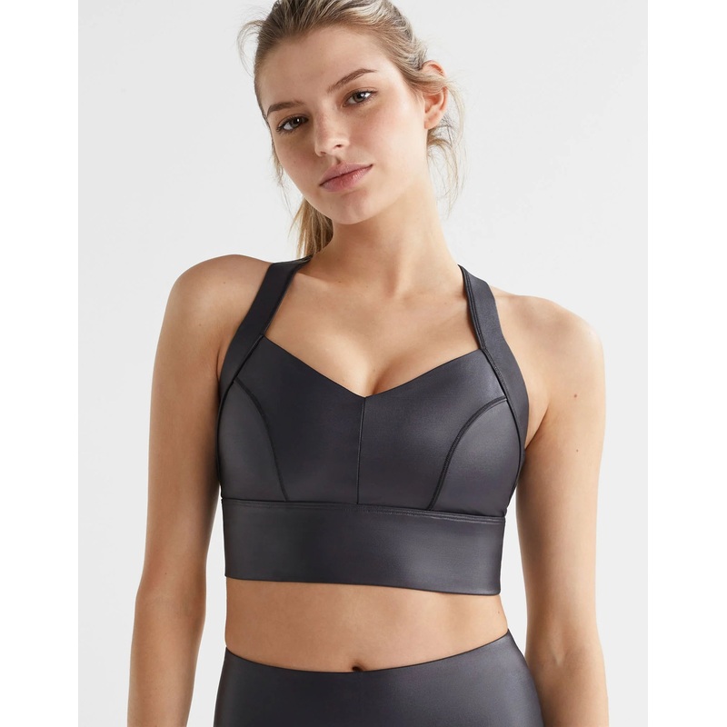 Shadow High-Shine Sports Bra in Black