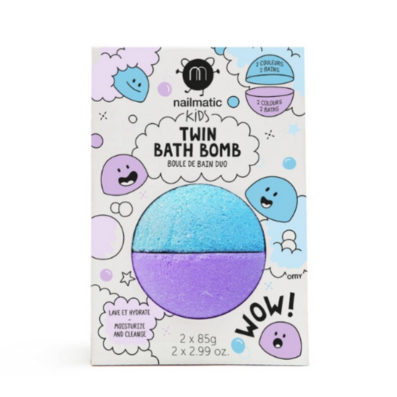 Twin Bath Bomb: blue + violet