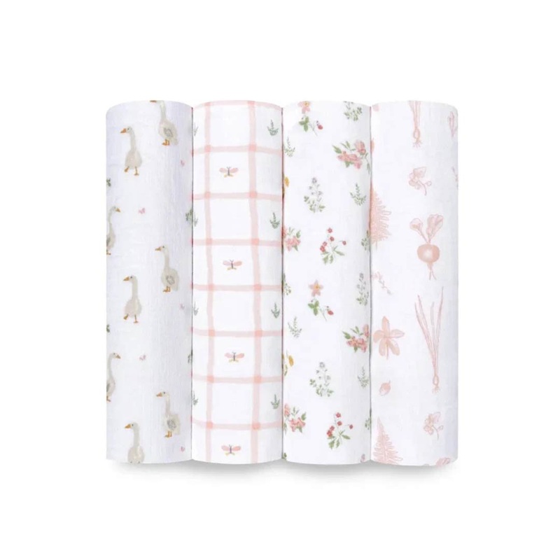 aden + anais Essentials Cotton Muslin Swaddle Blankets 4pk – Country Floral