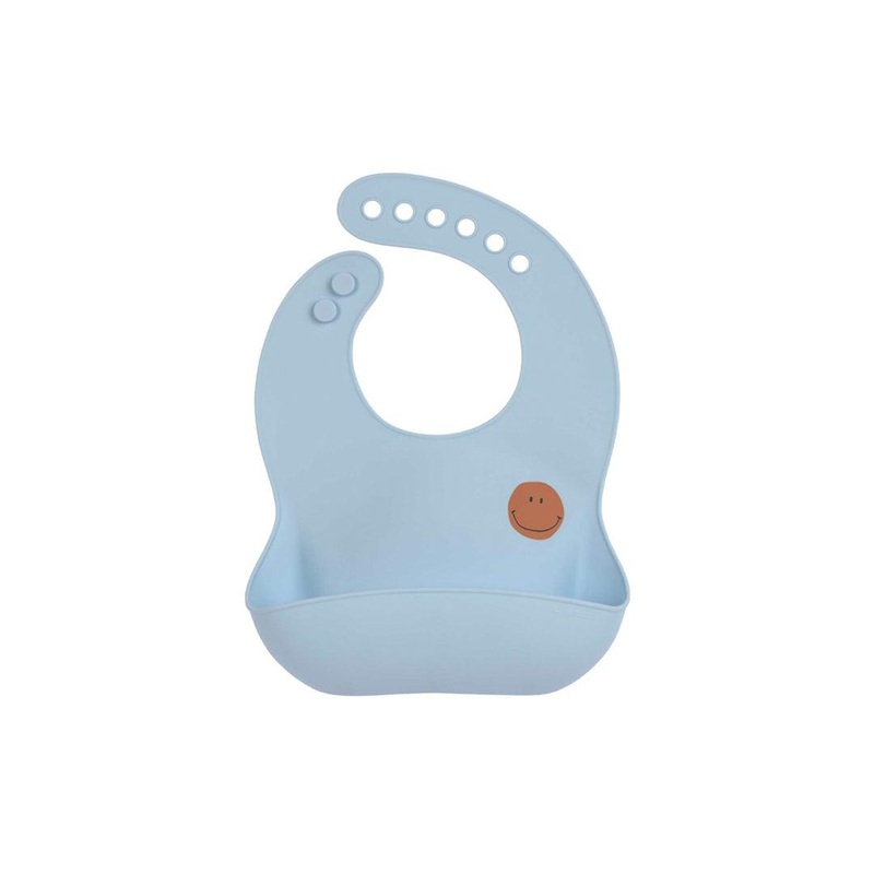 Lassig Silicone Bib – Happy Rascals – Sky Blue – Smile
