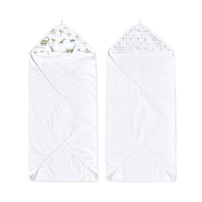 aden + anais Essentials Hooded Towel – 2 Pack – Dino Jungle