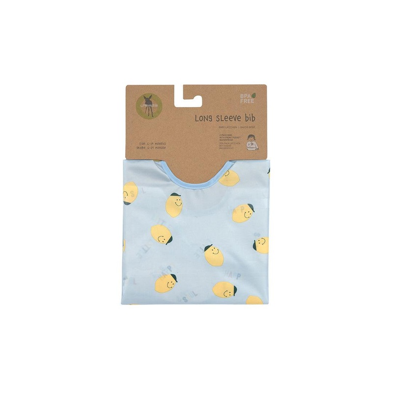 Lassig Long Sleeve Bibs 2pcs – Happy Fruits – Lemon