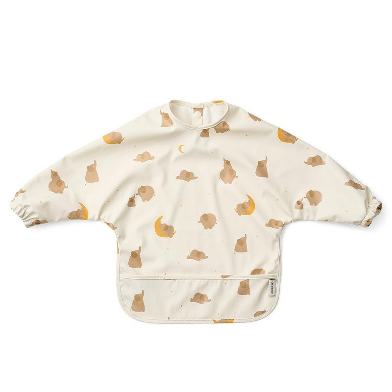 Liewood Merle Printed Cape Bib – Elephant / Creme De La Creme