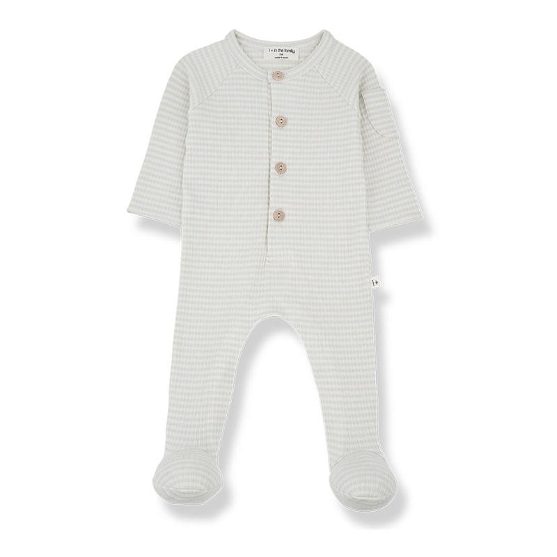 1+ in the family Guim Jumpsuit With Feet – Pale Aqua