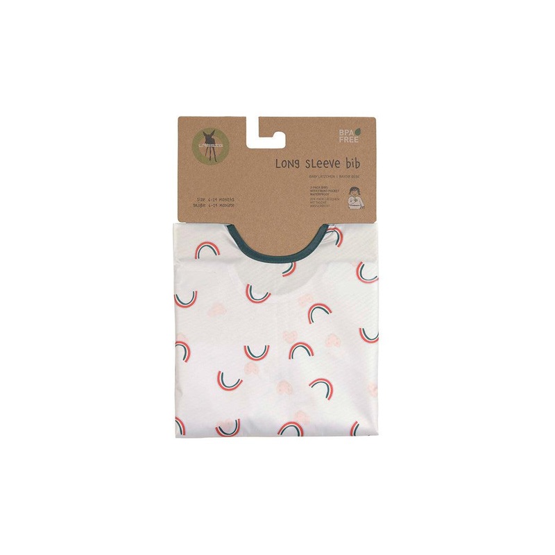 Lassig Long Sleeve Bibs 2pcs – Happy Rascals – Heart Lavender