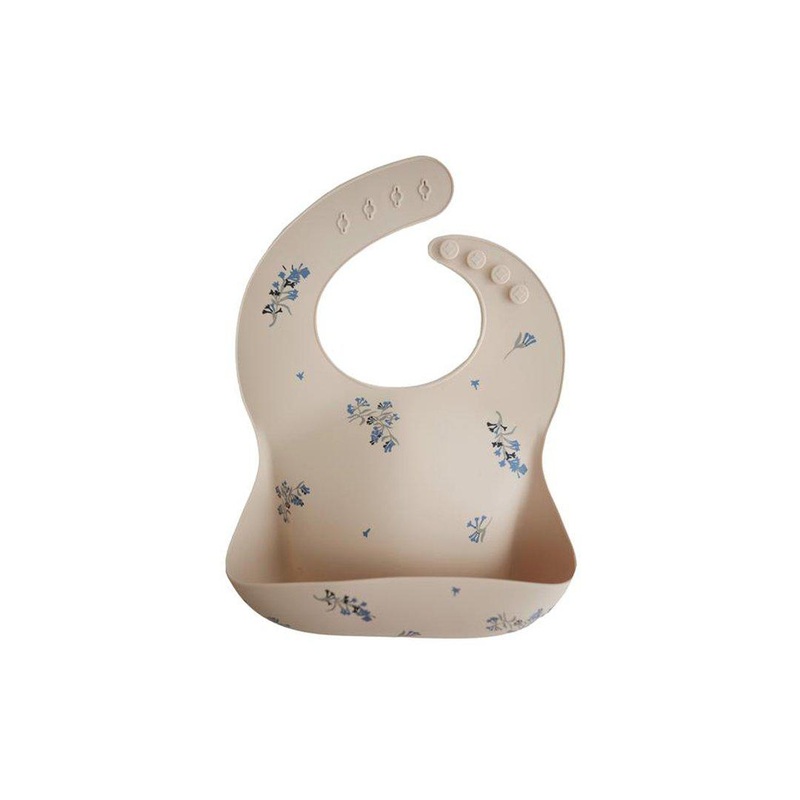 Mushie Silicone Bib – Lilac Flowers
