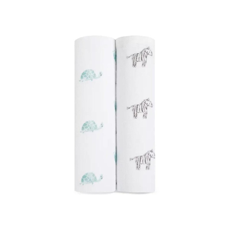 aden + anais Large Organic Cotton Muslin Swaddles 2pk – Animal Kingdom