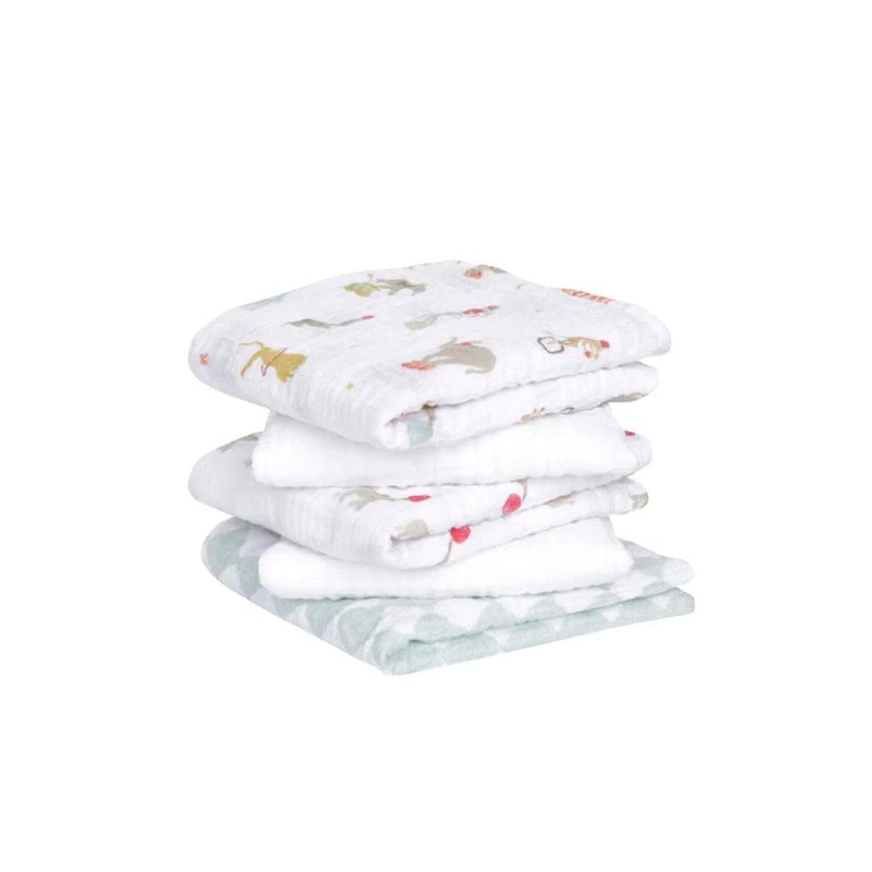 aden + anais Essentials Cotton Muslin Squares 5 Pack – Elephant Circus