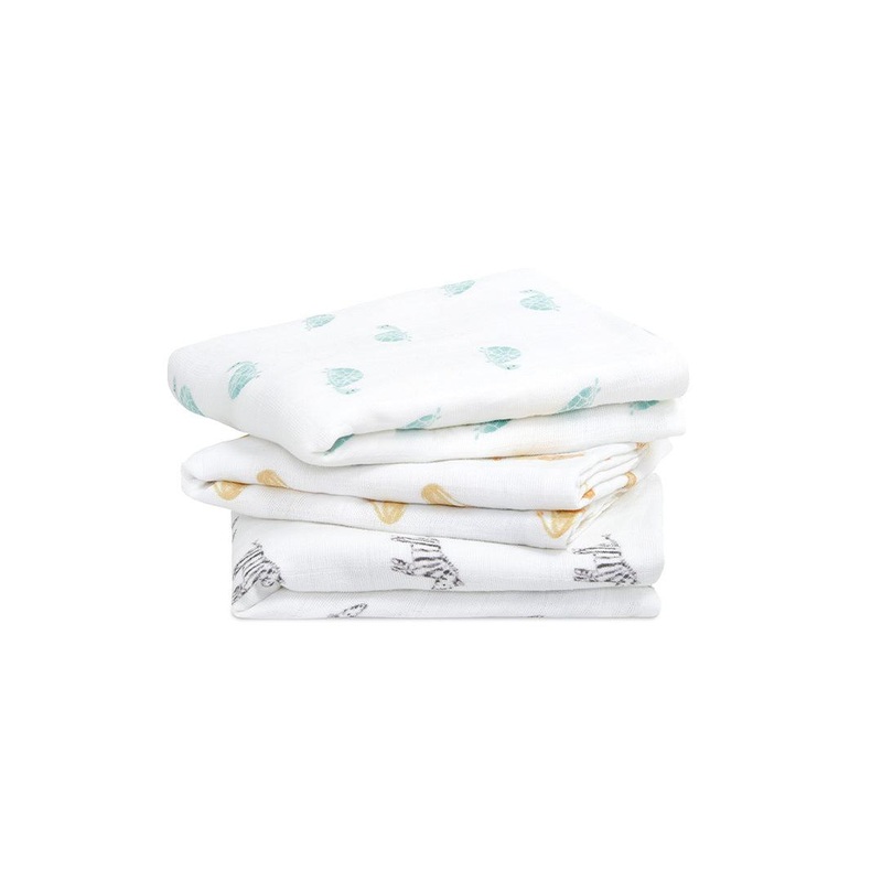 aden + anais Organic Muslin Squares – Animal Kingdom – 3 Pack