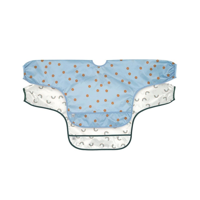 Lassig Long Sleeve Bibs 2pcs – Happy Rascals – Smile Sky Blue
