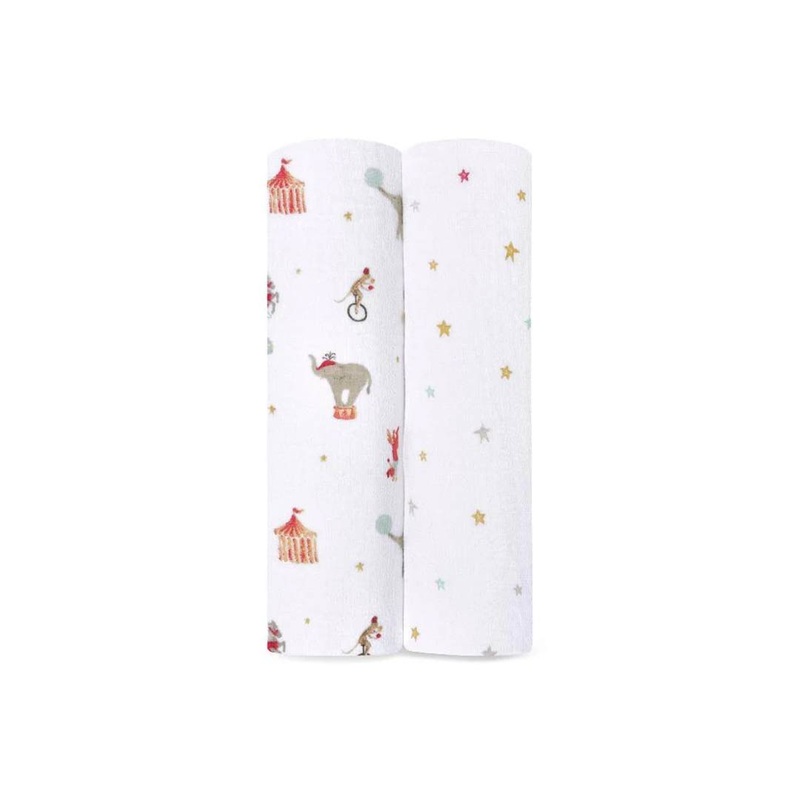 aden + anais Essentials Cotton Muslin Swaddle Blankets 2pk – Elephant Circus