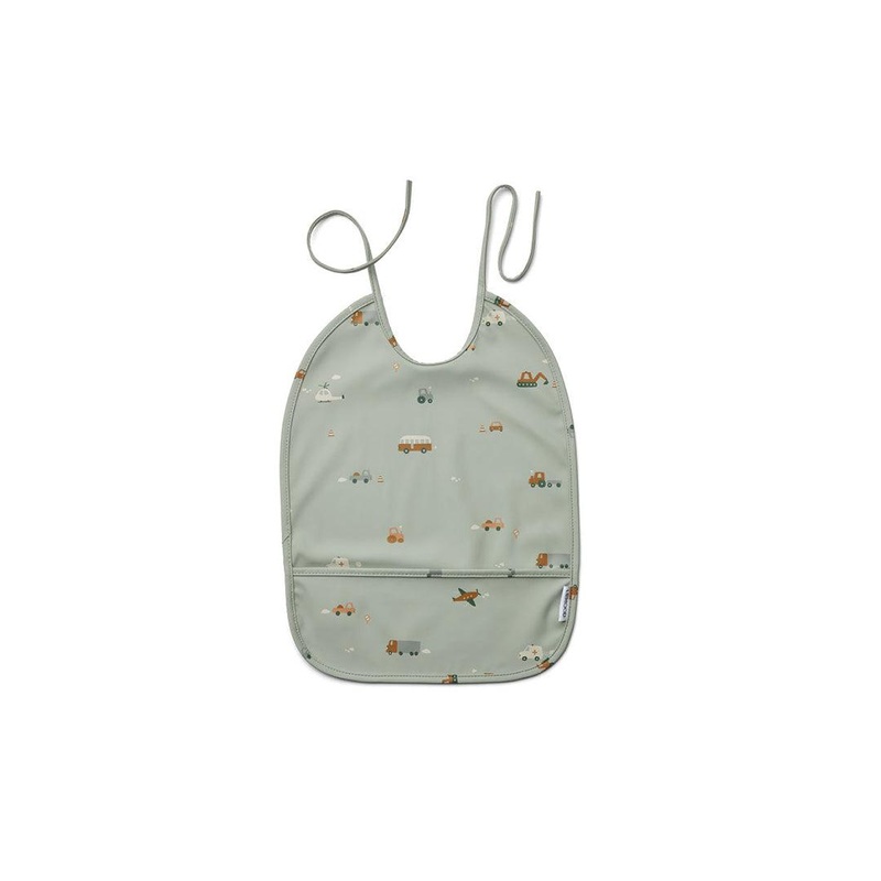 Liewood Lai Bib – Vehicles – Dove Blue Mix