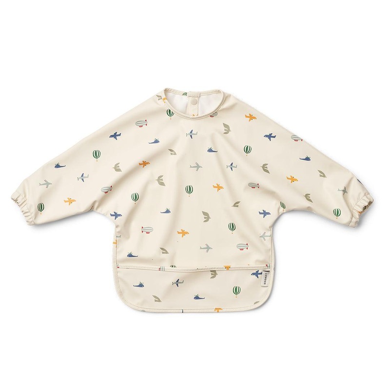 Liewood Merle Printed Cape Bib – Aviator / Ecru