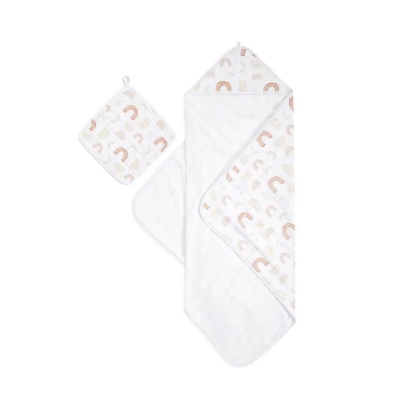 aden + anais Cotton Muslin-Backed Hooded Towel Set – Keep Rising – Oh Happy Day