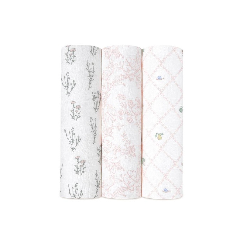 aden + anais Large Silky Soft Swaddles – 3 Pack – French Floral