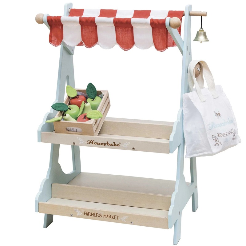 Wooden Market Stall & Fruit Play Food Crate – ASSEMBLED