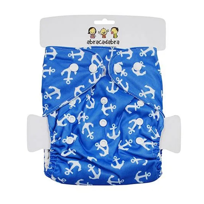 Abracadabra Reusable Diaper With Liner Anchor Print – Blue
