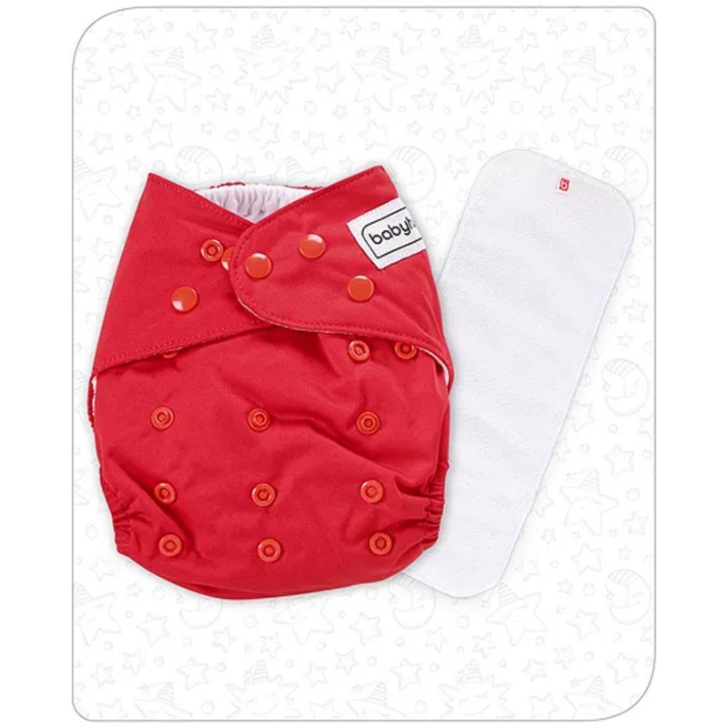 Babyhug Free Size Reusable Cloth Nappies With Insert – Red
