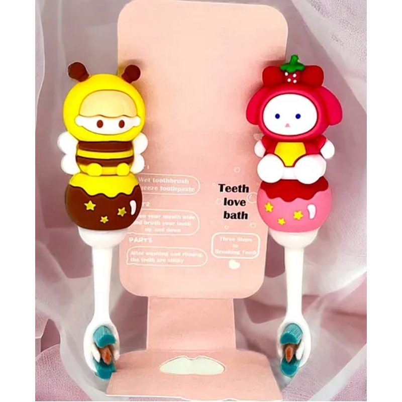 SKB Cute Honey Bee & Doll Soft Tooth Brush – Pink & Yellow