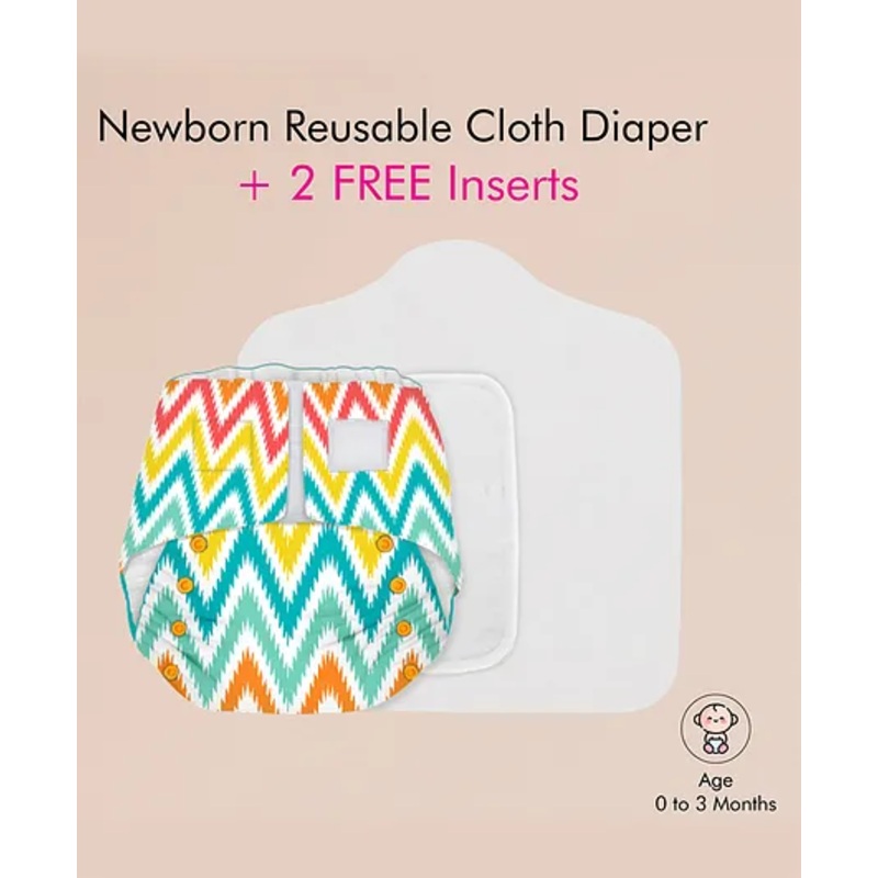 Snugkins Reusable Cloth Diaper With Organic Cotton Pad And Booster Pad – Multicolour