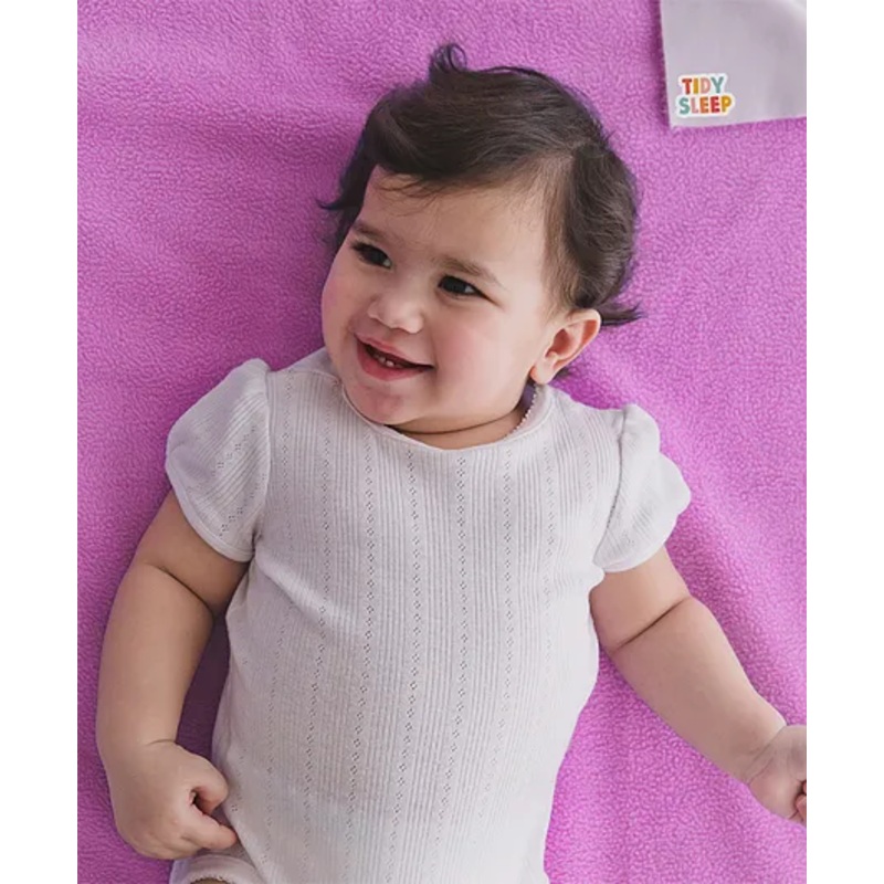 TIDY SLEEP Waterproof Baby Bed Protector Dry Sheet For New Born Babies- Babies Grape (Medium)