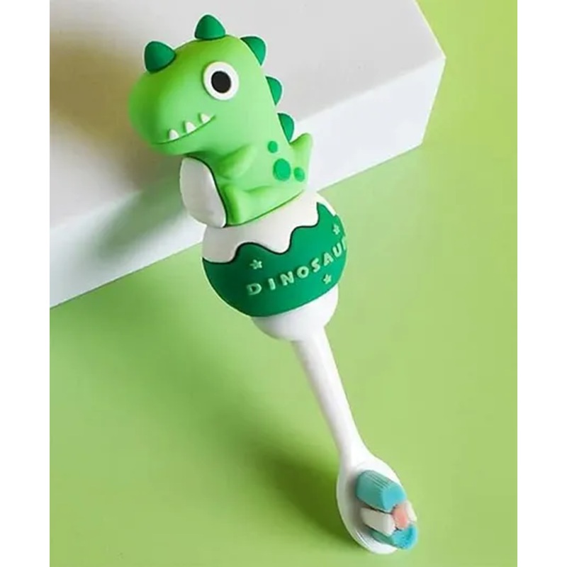 AKN TOYS Dino Shape Microfiber Soft Bristles Toothbrush with Travel Case for Kids  (colour may vary )