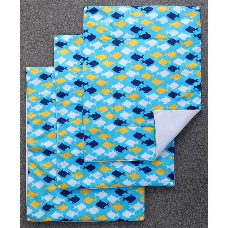 Babyhug Diaper Changing Mat Set of 3 with Removable Waterproof Sheet Fish Print- Blue