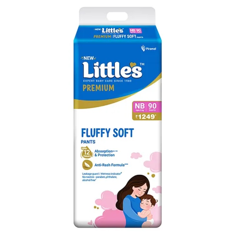 Little’s Comfy Premium Baby Diaper Pants  Cotton Soft with Wetness Indicator  New Born – 90 Pieces