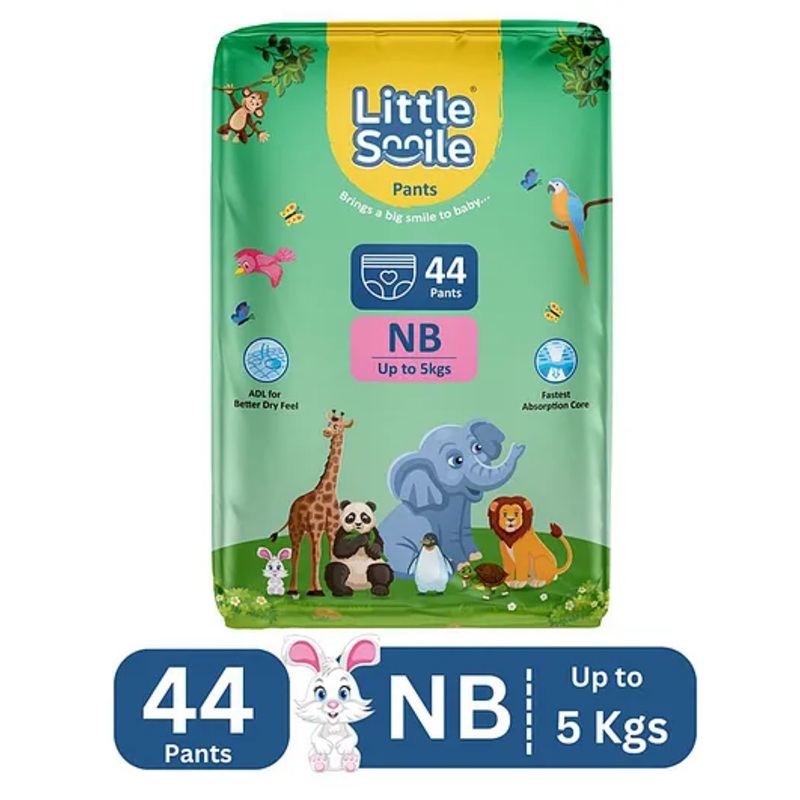 Little Smile Better Dry Feel Baby Diaper Pants – New Born (44 Pieces)